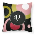 thumbnail image 1 of Carolines Treasures AM1001-PPW1414 Monogram - Retro in Black Decorative   Canvas Fabric Pillow AM1001 14Hx14W multicolor, 1 of 4