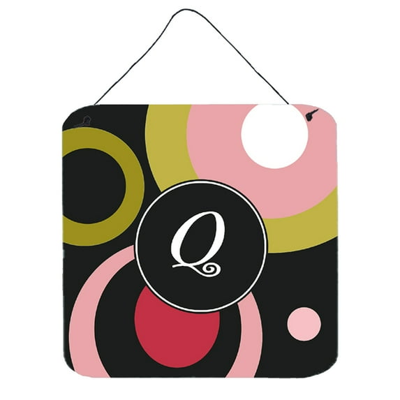 Carolines Treasures AM1001-QDS66 Monogram - Retro in Black Wall or Door Hanging Prints 6HX6W multicolor