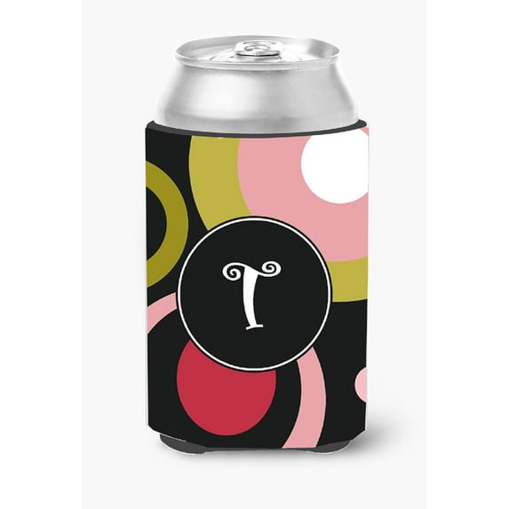 Carolines Treasures AM1001-TCC Monogram - Retro in Black Can or Bottle Hugger Can Hugger multicolor