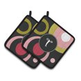 thumbnail image 1 of Carolines Treasures AM1001-TPTHD Letter T Monogram - Retro in Black Pair of Pot Holders , 7.5HX7.5W, multicolor, 1 of 3