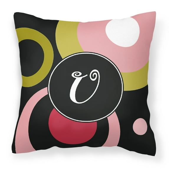 Carolines Treasures AM1001-UPW1414 Monogram - Retro in Black Decorative   Canvas Fabric Pillow AM1001 14Hx14W multicolor