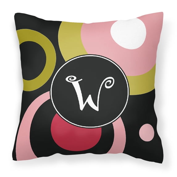 Carolines Treasures AM1001-WPW1414 Monogram - Retro in Black Decorative Canvas Fabric Pillow AM1001 14Hx14W multicolor