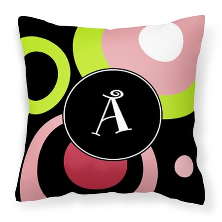 Carolines Treasures AM1002-APW1414 Letter A Monogram - Retro in Black Fabric Decorative Pillow 14Hx14W multicolor