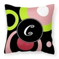thumbnail image 1 of Carolines Treasures AM1002-CPW1414 Letter C Monogram - Retro in Black Fabric Decorative Pillow  14Hx14W multicolor, 1 of 4