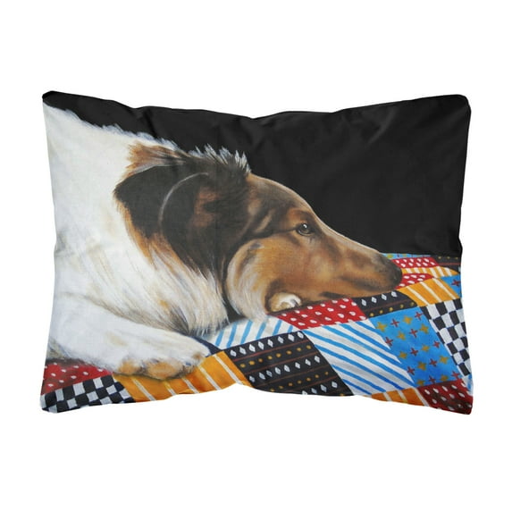 Carolines Treasures AMB1037PW1216 Day Dreamer Collie Fabric Decorative Pillow 12H x16W multicolor