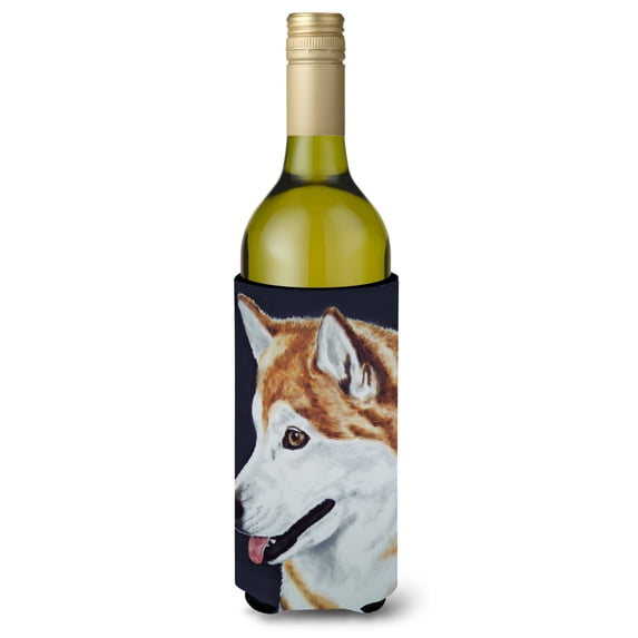 Carolines Treasures AMB1043LITERK Siberian Husky Wine Bottle Beverage Insulator Hugger  Wine Bottle multicolor
