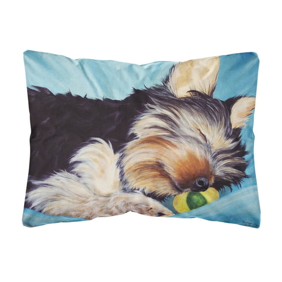 Carolines Treasures AMB1075PW1216 Naptime Yorkie Yorkshire Terrier Fabric Decorative Pillow 12H x16W multicolor