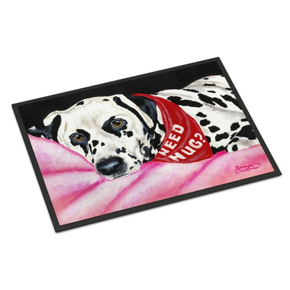 Carolines Treasures AMB1148MAT Need a Hug Dalmatian Door Mat Indoor Rug or Outdoor Welcome Mat 18x27 Doormat  27"L x