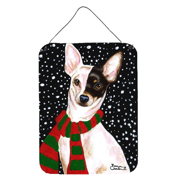 Carolines Treasures AMB1170DS1216 Snowy Chihuahua Wall or Door Hanging Prints 12x16 multicolor