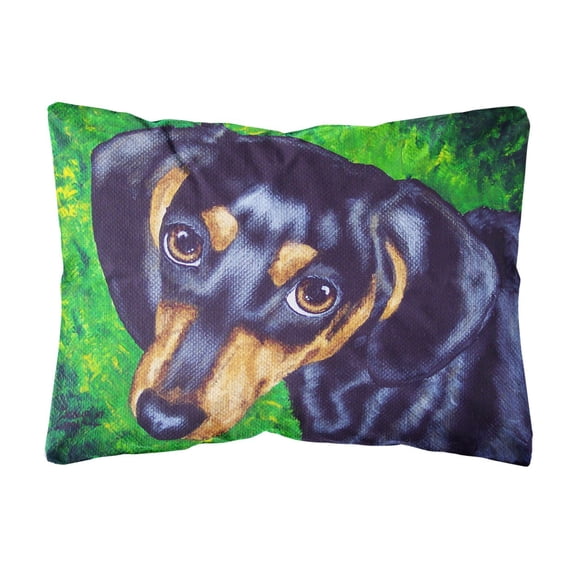 Carolines Treasures AMB1173PW1216 Tootsie Dachshund Fabric Decorative Pillow 12H x16W multicolor