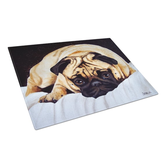 Carolines Treasures AMB1194LCB Fred the Pug Glass Cutting Board Large, 12H x 16W, multicolor