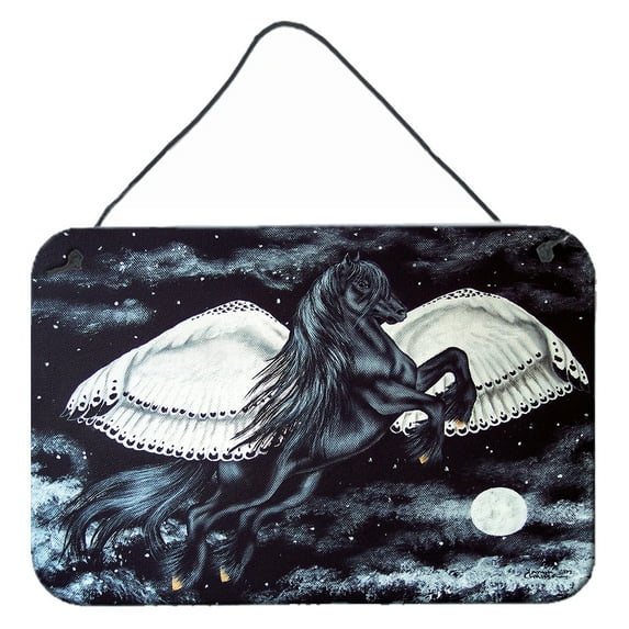 Carolines Treasures AMB1222DS812 Black Flying Horse Wall or Door Hanging Prints  8x12 multicolor