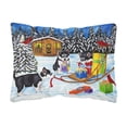 thumbnail image 1 of Carolines Treasures AMB1318PW1216 Christmas Mush Siberian Husky Fabric Decorative Pillow 12H x16W multicolor, 1 of 3