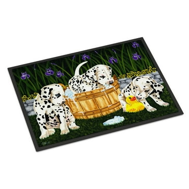 Carolines Treasures AMB1320MAT Pass the Soap Dalmatian Door Mat Indoor Rug or Outdoor Welcome Mat 18x27 Doormat  27"L x