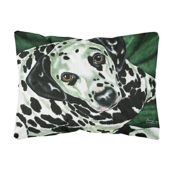 Carolines Treasures AMB1359PW1216 Emerald Beauty Dalmatian Fabric Decorative Pillow 12H x16W multicolor