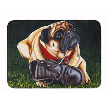Carolines Treasures AMB1382RUG Cluster Buster the Pug Machine Washable Memory Foam Mat 19 X 27" multicolor