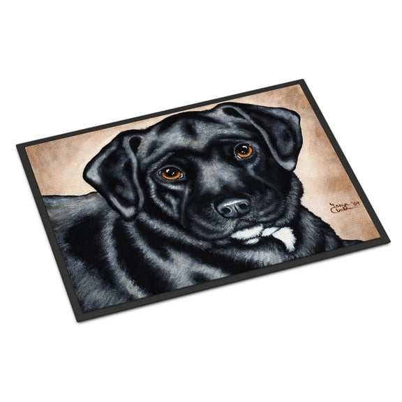Carolines Treasures AMB1415JMAT Black Bart the Labrador Door Mat Indoor Rug or Outdoor Welcome Mat 24x36 Doormat 36"L x