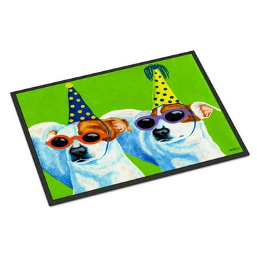 Carolines Treasures AMB1441MAT Party Animals Jack Russell Terriers Door Mat Indoor Rug or Outdoor Welcome Mat 18x27