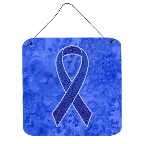 Carolines Treasures AN1202DS66 Dark Blue Ribbon for Colon Cancer Awareness Wall or Door Hanging Prints 6HX6W multicolor