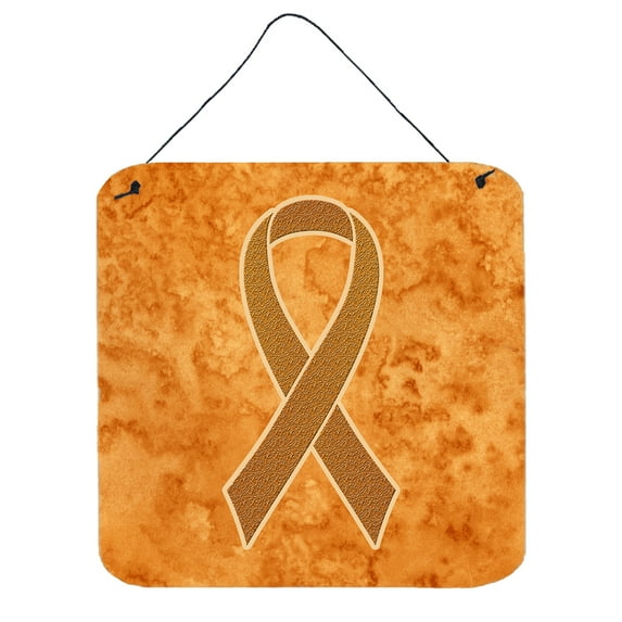 Carolines Treasures AN1204DS66 Orange Ribbon for Leukemia Awareness Wall or Door Hanging Prints 6HX6W multicolor