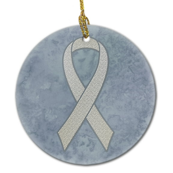Carolines Treasures AN1210CO1 Clear Ribbon for Lung Cancer Awareness Ceramic Ornament  3 in multicolor