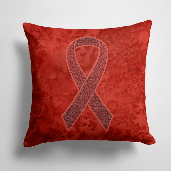 Carolines Treasures AN1214PW1414 Burgundy Ribbon for Multiple Myeloma Cancer Awareness Canvas Fabric Decorative Pillow
