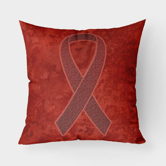 Carolines Treasures AN1214PW1818 Burgundy Ribbon for Multiple Myeloma Cancer Awareness Canvas Fabric Decorative Pillow