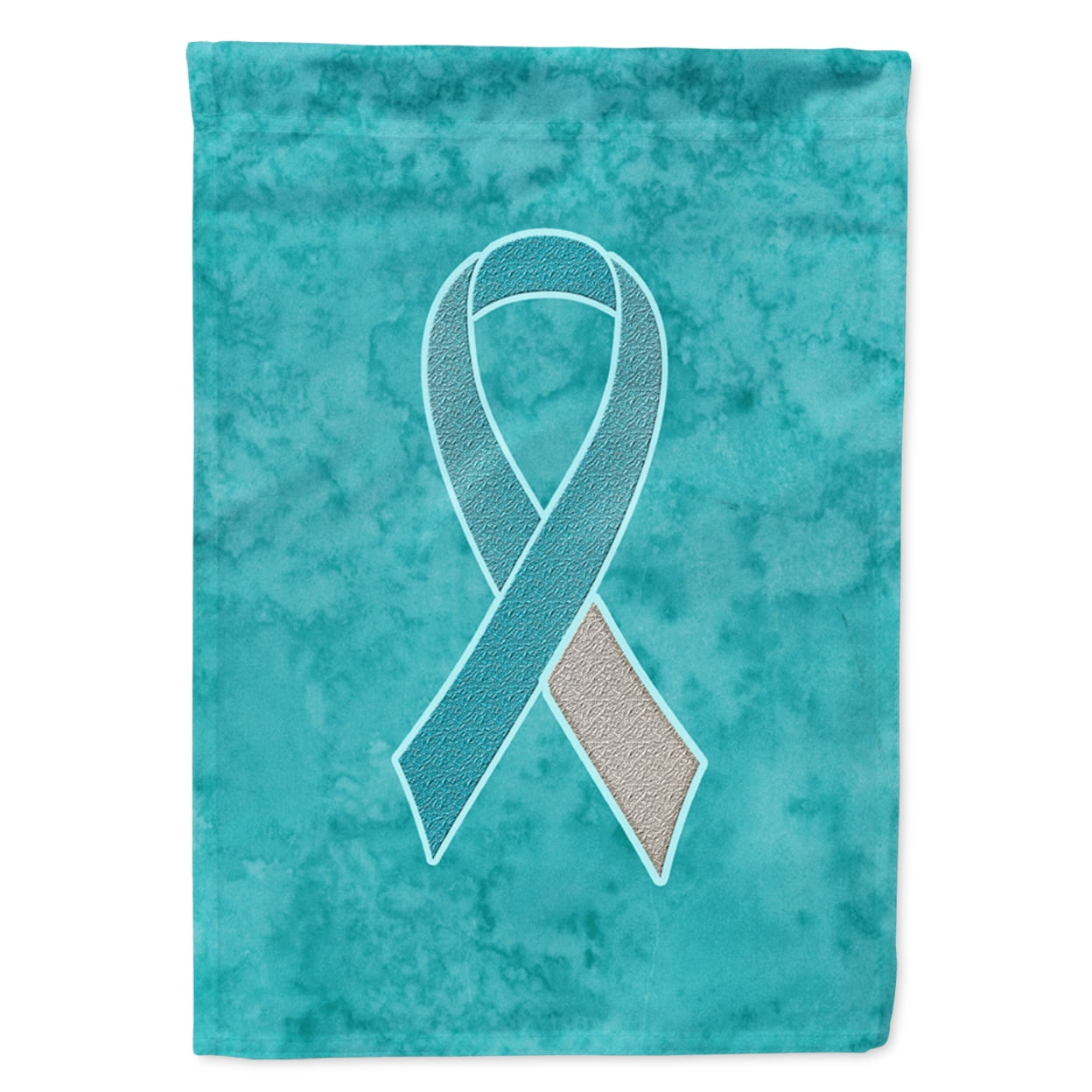 Carolines Treasures AN1215CHF Teal and White Ribbon for Cervical Cancer ...