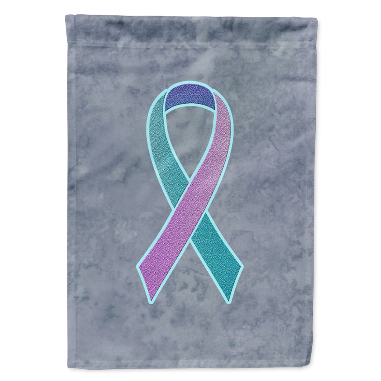 Teal, Pink and Blue Ribbon for Thyroid Cancer Awareness Flag Canvas House Size