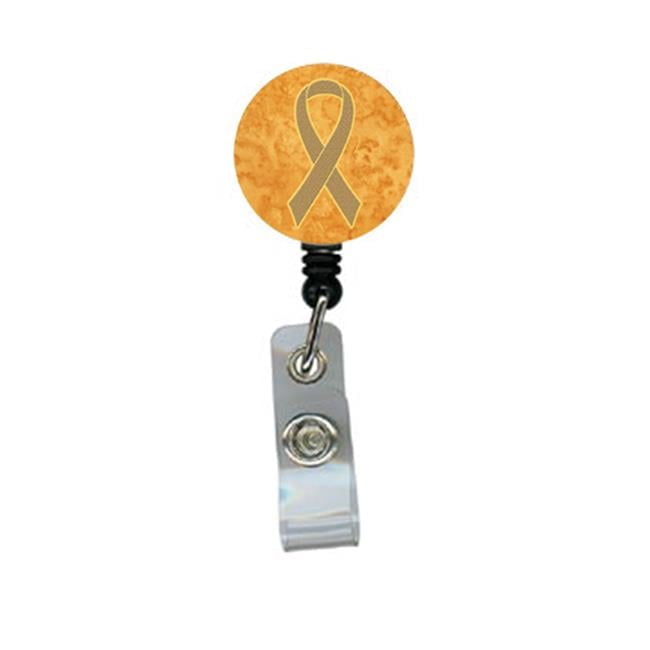 Carolines Treasures AN1219BR Peach Ribbon for Uterine Cancer Awareness Retractable Badge Reel