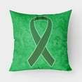 thumbnail image 1 of Carolines Treasures AN1220PW1818 Kelly Green Ribbon for Kidney Cancer Awareness   Canvas Fabric Decorative Pillow  18H, 1 of 1