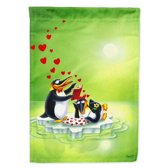 Carolines Treasures APH0246CHF My Love Song Penguins Flag Canvas House Size Large multicolor