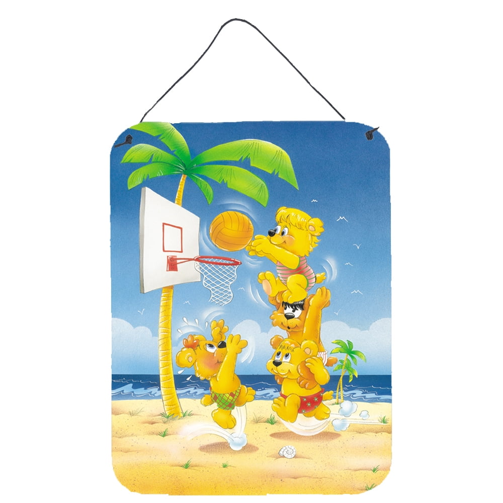 Carolines Treasures APH0388DS1216 Bears playing Basketball Wall or Door Hanging Prints 12x16 multicolor