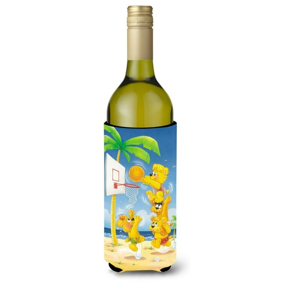 Carolines Treasures APH0388LITERK Bears playing Basketball Wine Bottle beverage Insulator Hugger Wine Bottle multicolor