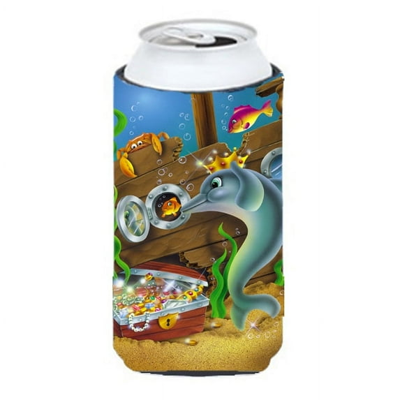Carolines Treasures APH0420TBC Dolphins Treasure Chest Tall Boy beverage Insulator Hugger  Tall Boy multicolor