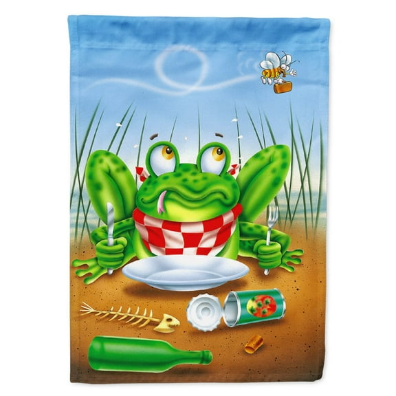 Frog Happy Plate Flag Canvas House Size
