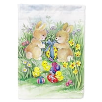 Carolines Treasures APH0685GF Brown Easter Bunnies with Eggs Flag Garden Size  Small multicolor