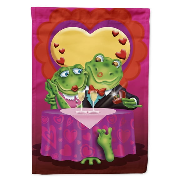 Carolines Treasures APH2477GF Frog Valentines Day Date Flag Garden Size Small multicolor
