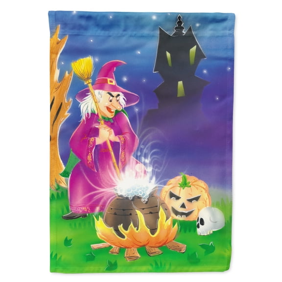 Carolines Treasures APH2989GF Witch and her Castle Flag Garden Size Small multicolor