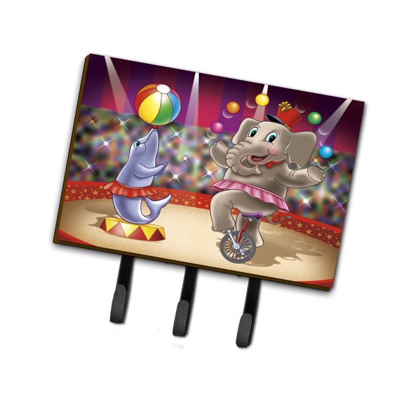Carolines Treasures APH3816TH68 Circus Elephand and Dolphin Leash or Key Holder Triple multicolor