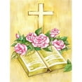 thumbnail image 1 of Carolines Treasures APH4072CHF Easter Cross and Bible with Roses Flag Canvas House Size  Large multicolor, 1 of 4