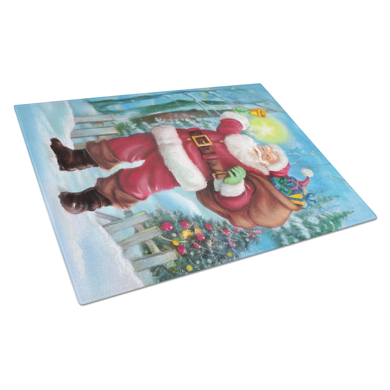 Large Christmas Santa Tempered Glass Cutting Board