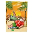 thumbnail image 1 of Carolines Treasures APH5149CHF Beach Christmas Santa Claus Napping Flag Canvas House Size  Large multicolor, 1 of 4