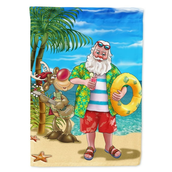 Carolines Treasures APH5150GF Beach Christmas Santa Claus Swimming Flag Garden Size  Small multicolor