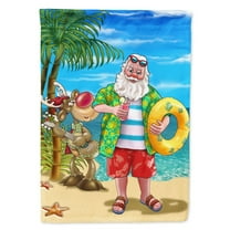 Carolines Treasures APH5150GF Beach Christmas Santa Claus Swimming Flag Garden Size Small multicolor