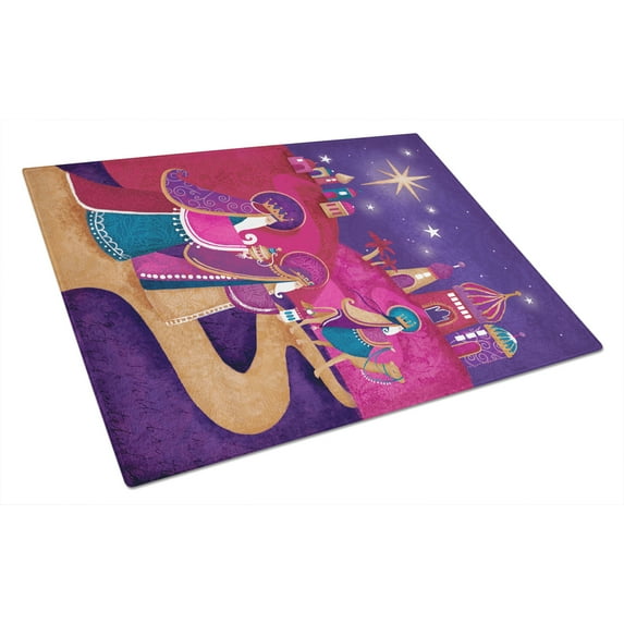 Carolines Treasures APH7081LCB Christmas Wise Men in Purple Glass Cutting Board Large, 12H x 16W, multicolor