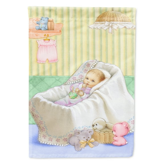 Carolines Treasures APH7093GF  Baby in Crib Flag Garden Size  Small multicolor