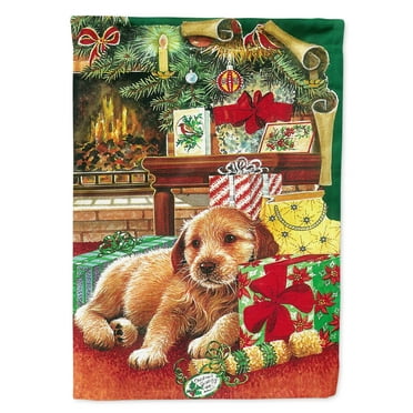 Carolines Treasures APH7552CHF Christmas Puppy Flag Canvas House Size  Large multicolor