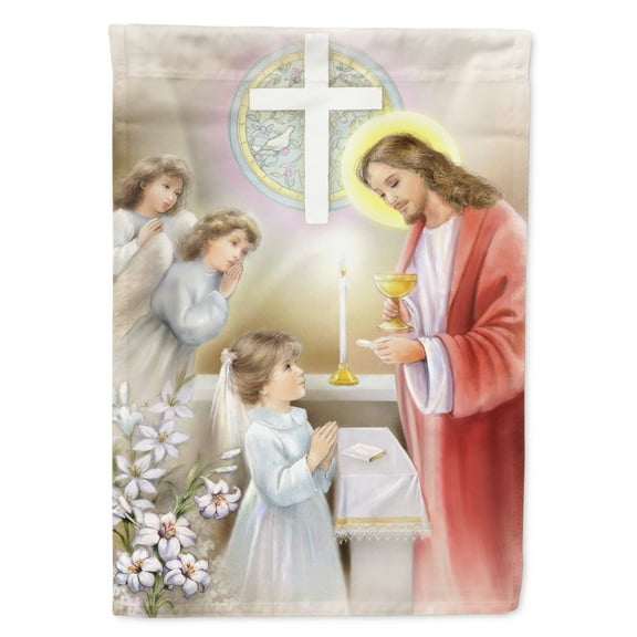 First Communion Girl Flag Canvas House Size