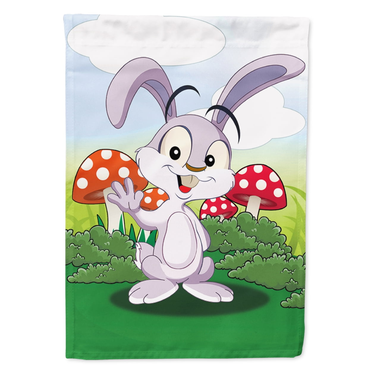 Carolines Treasures APH7632GF Bunny Rabbit in Mushrooms Flag Garden ...